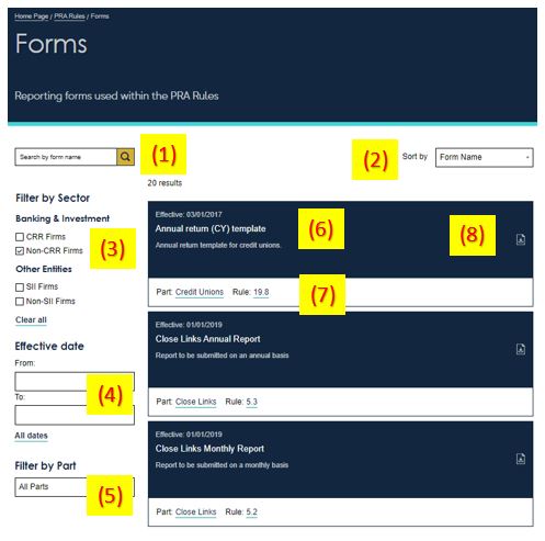 Forms page Help